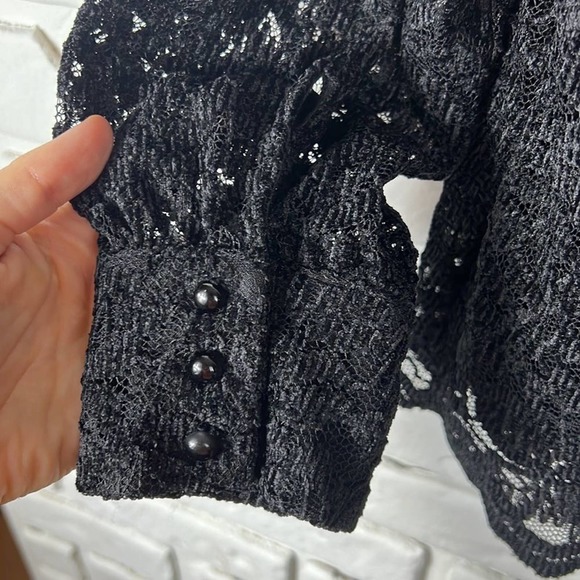 NWT Anthropologie Eri + Ali lace off the shoulder top size petite small - Picture 9 of 11